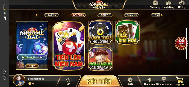 Cài đặt đánh bài tiến lên miền Nam nhanh chóng tại 68 game bài 1 Cài đặt đánh bài tiến liên miền nam tại 68 game bài đơn giản