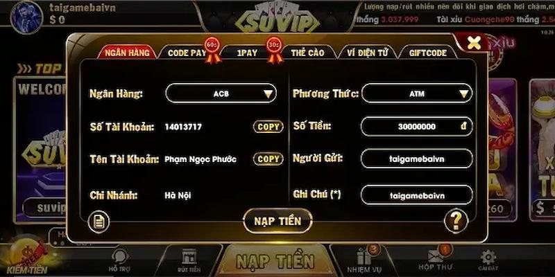 Hướng dẫn cách nạp tiền Suvip tiện lợi và nhanh chóng